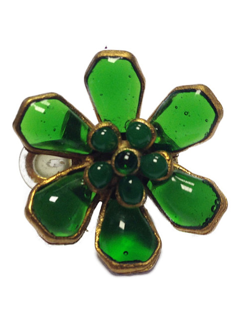 Emerald ear MARGUERITE DE VALOIS clips
