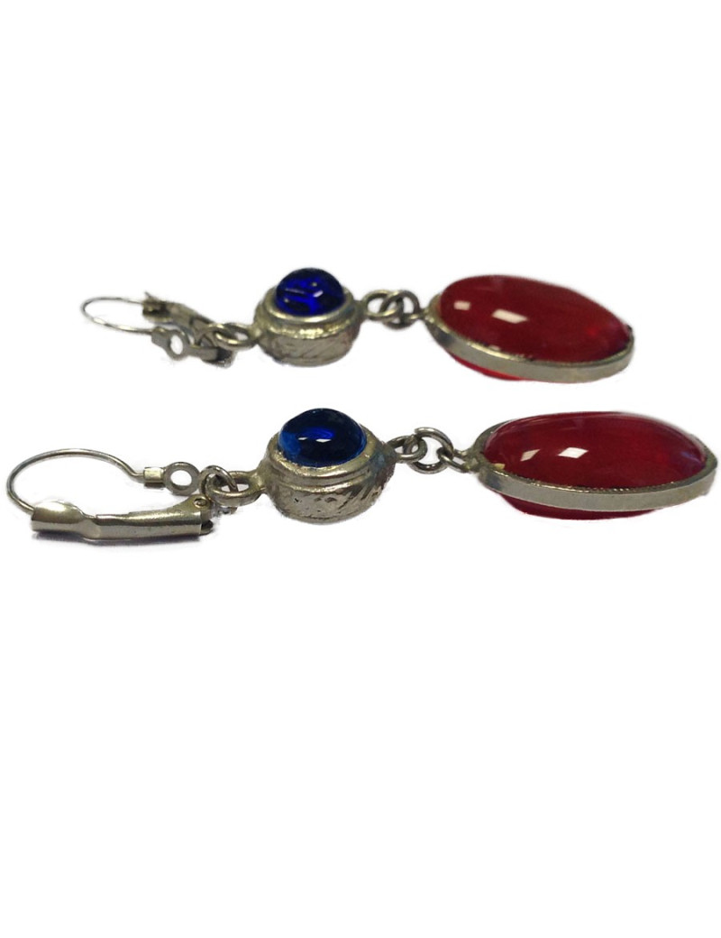 Clous d'oreilles MARGUERITE DE VALOIS en pâte de verre