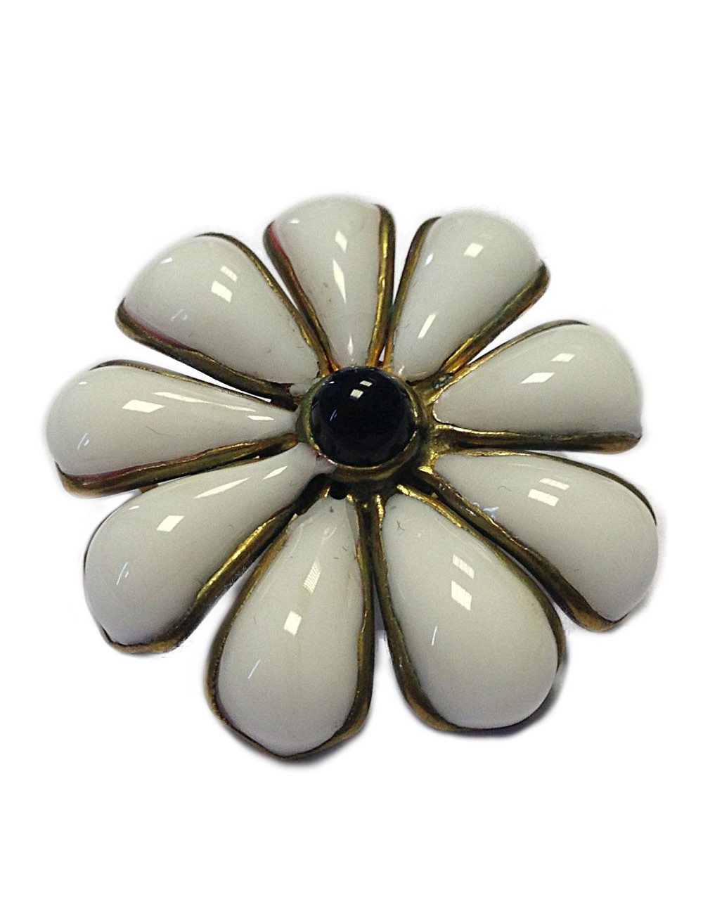 Marguerite de Valois in glass paste white ear clips