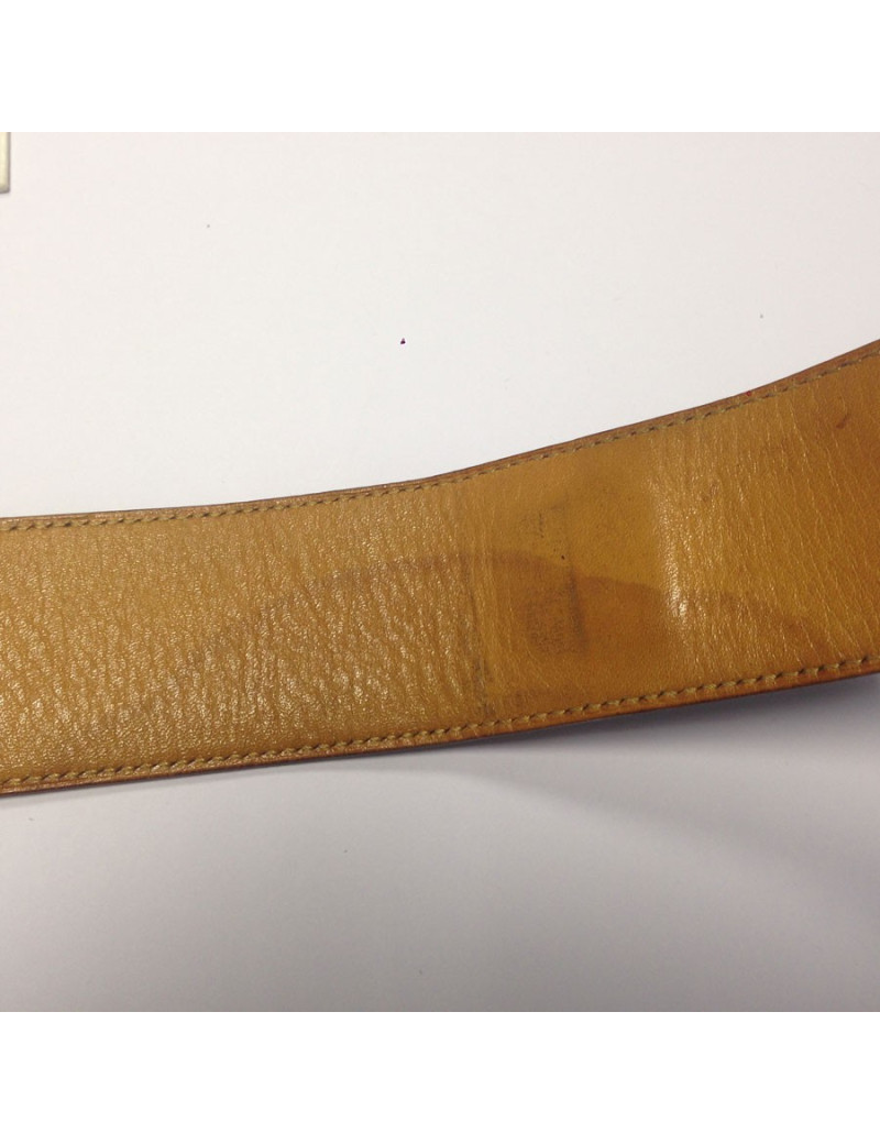 Ceinture Médor HERMES cuir box noir T 69 