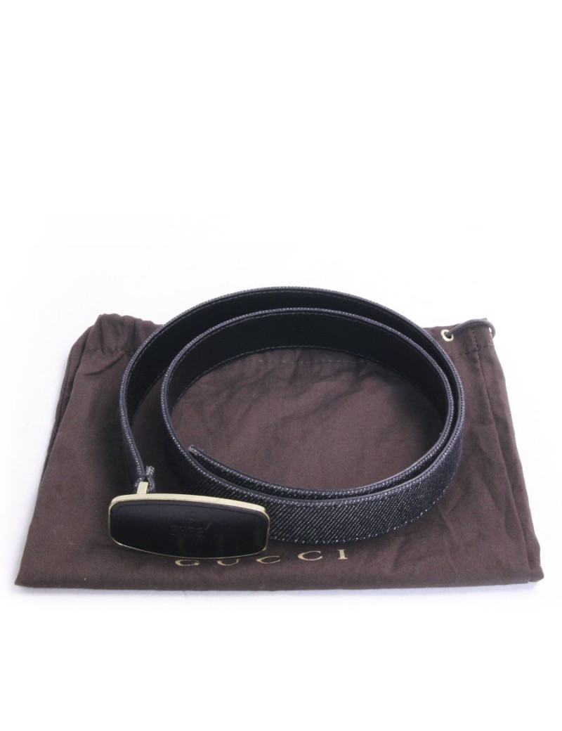 Ceinture GUCCI en toile denim  grise