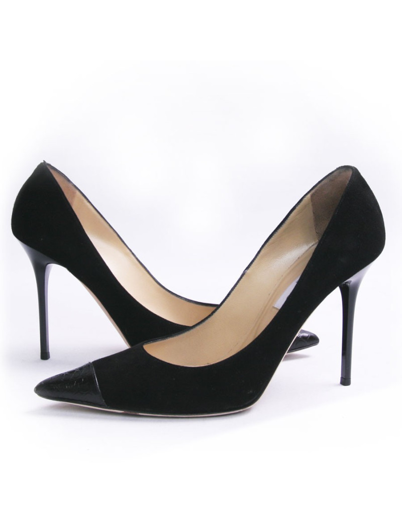 Escarpins JIMMY CHOO en veau velours noir T38,5