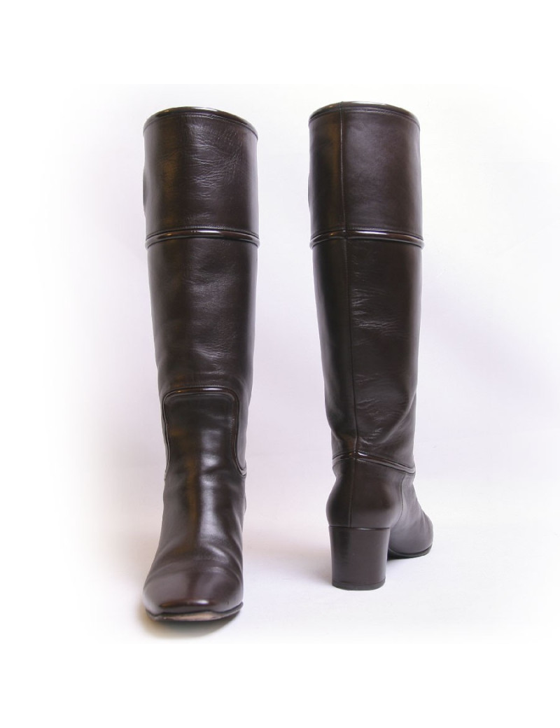 Bottes CHRISTIAN DIOR en cuir marron T38,5