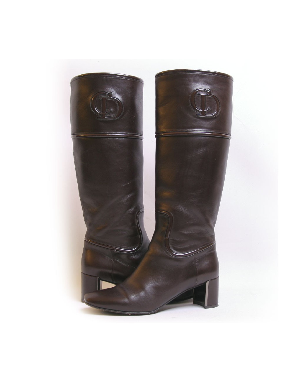 Bottes CHRISTIAN DIOR en cuir marron T38,5