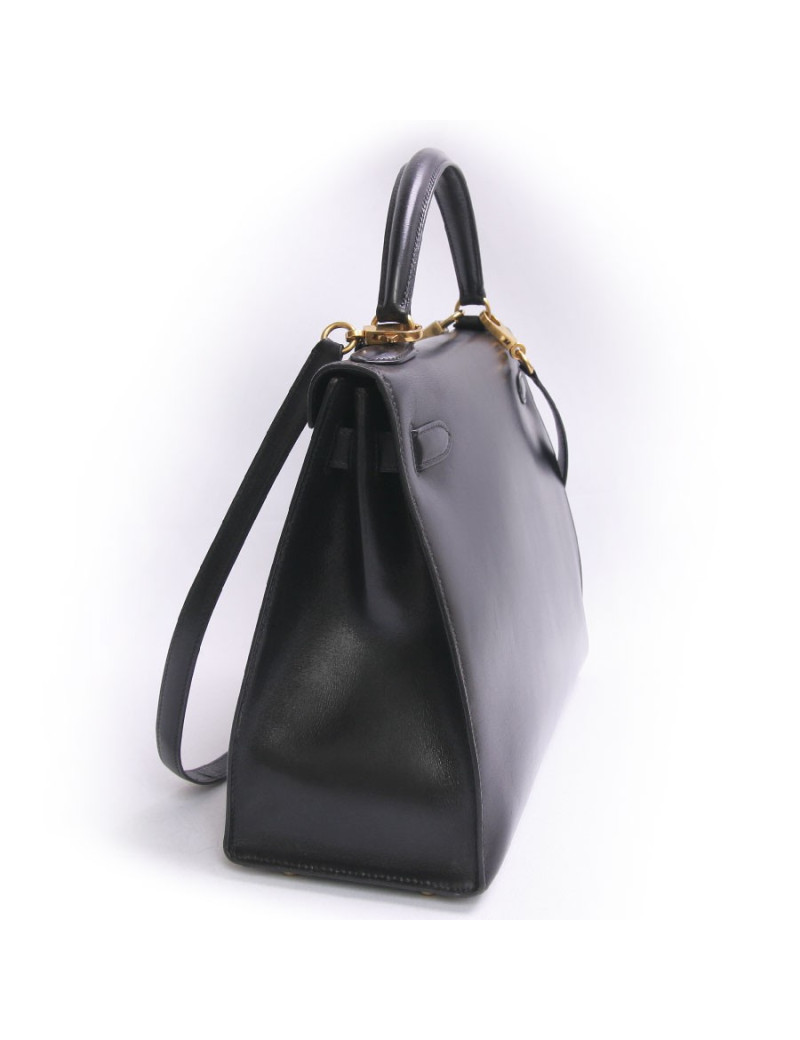 Sac kelly 32 HERMES box noir Vintage  