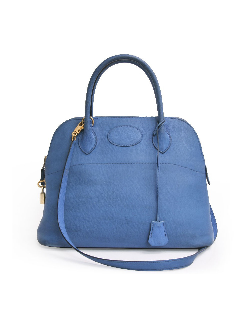 Sac bolide HERMES bleu  cuir epsom