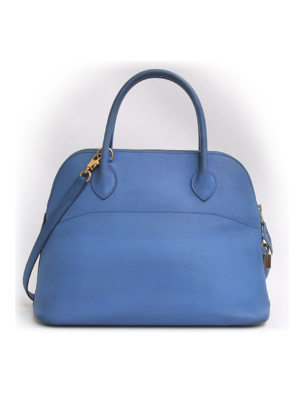Sac bolide HERMES bleu  cuir epsom