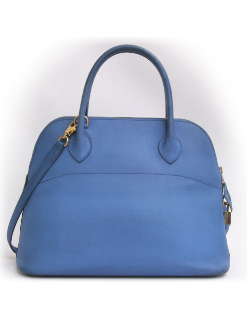 Sac bolide HERMES bleu  cuir epsom