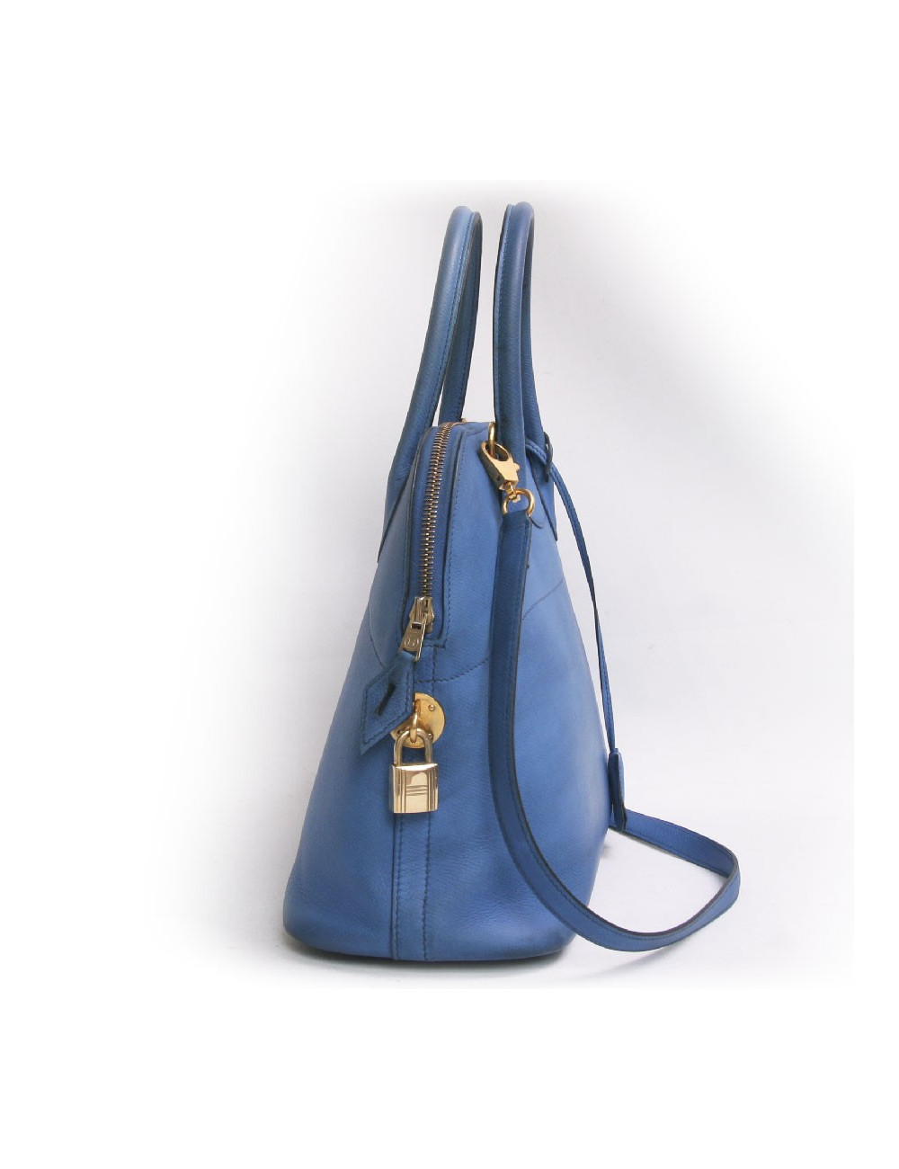Sac bolide HERMES bleu  cuir epsom