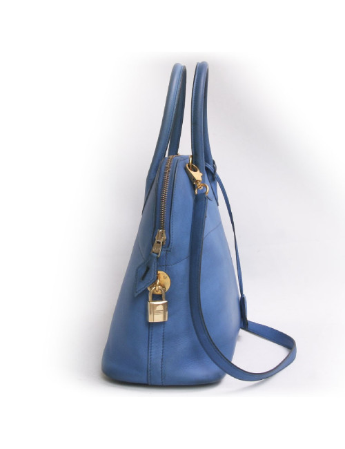 Sac bolide HERMES bleu  cuir epsom