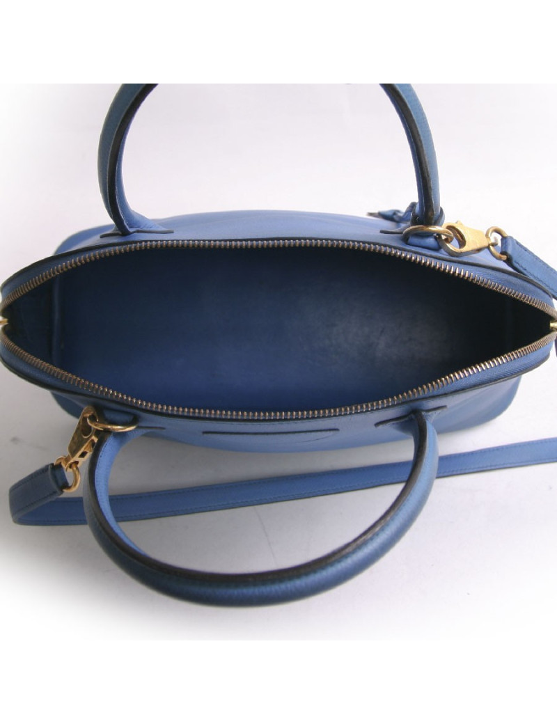 Sac bolide HERMES bleu  cuir epsom