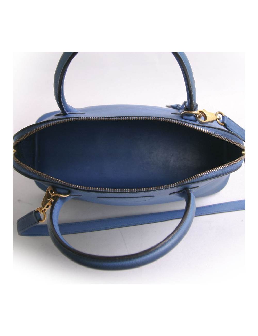 Sac bolide HERMES bleu  cuir epsom