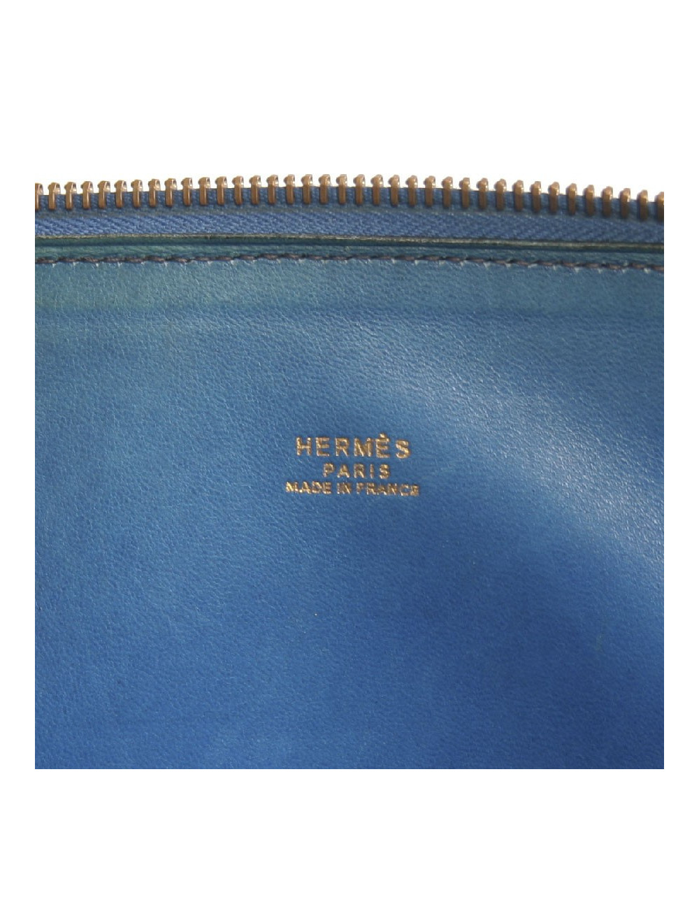 Sac bolide HERMES bleu  cuir epsom
