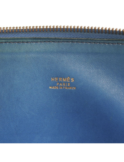 Sac bolide HERMES bleu  cuir epsom