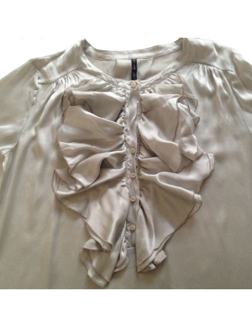 Robe en soie gris perle Manila Grace, T46 it