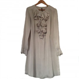 MANILA GRACE, T46 it Pearl gray silk dress