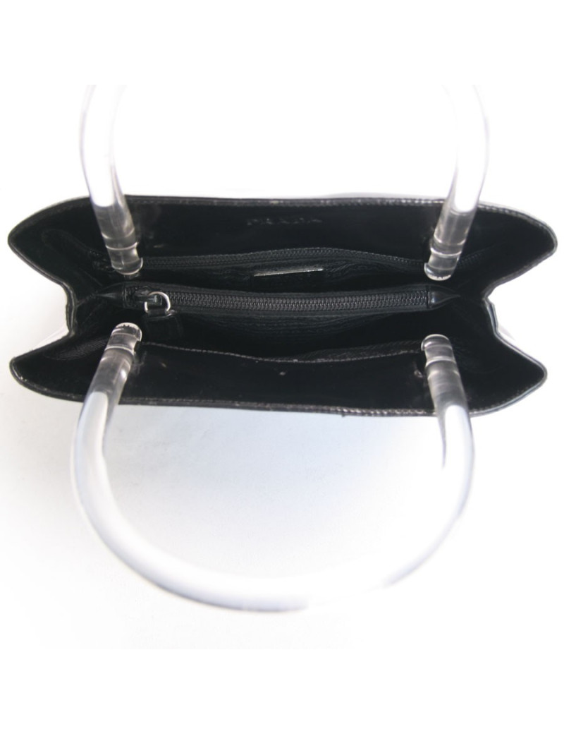 Sac PRADA cuir verni noir