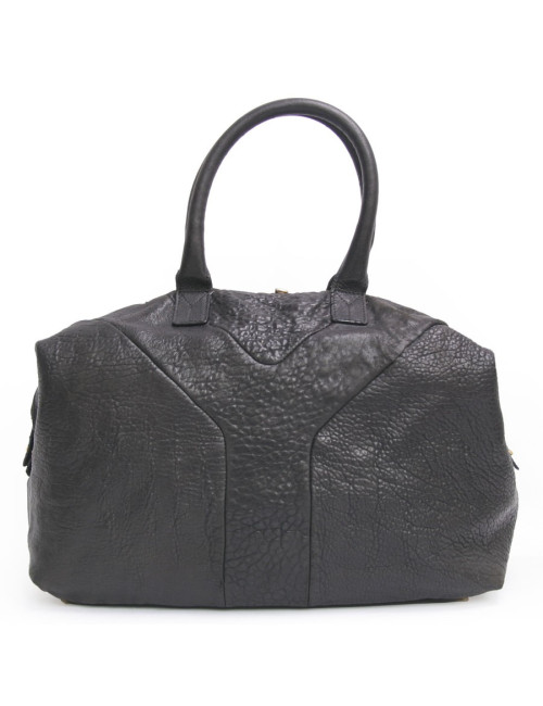 Sac YSL  "Y" cuir vieilli noir