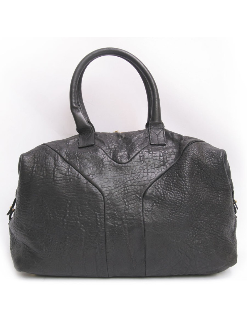 Sac YSL  "Y" cuir vieilli noir