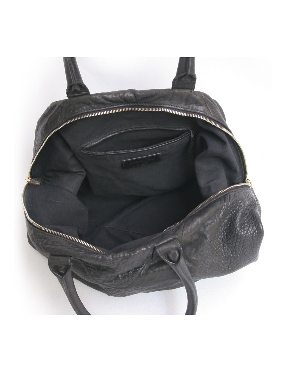 Sac YSL  "Y" cuir vieilli noir