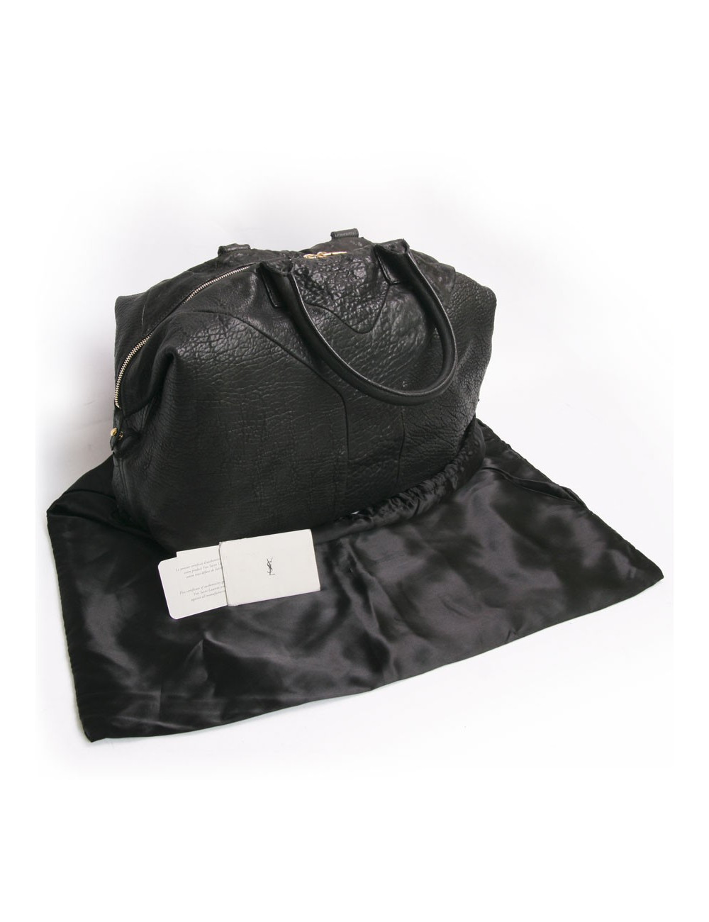 Sac YSL  "Y" cuir vieilli noir