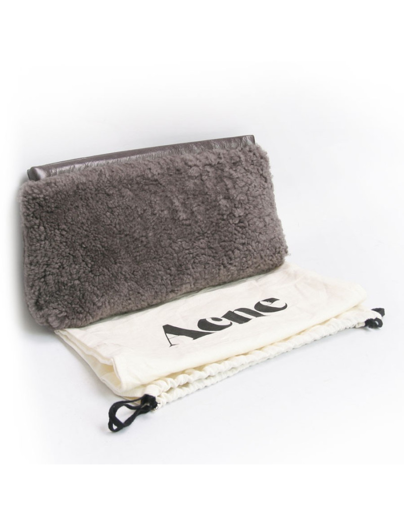 Sac ACNE façon mouton gris 