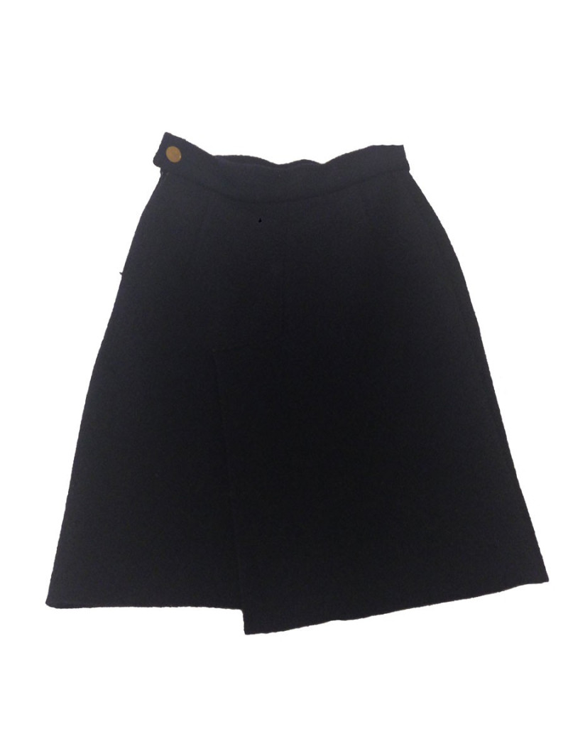 Tailleur jupe Vivienne Westwood en laine bouclée bleue marine