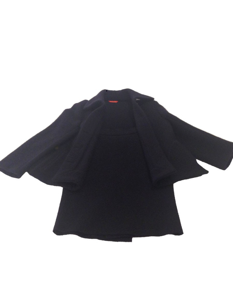 Tailleur jupe Vivienne Westwood en laine bouclée bleue marine