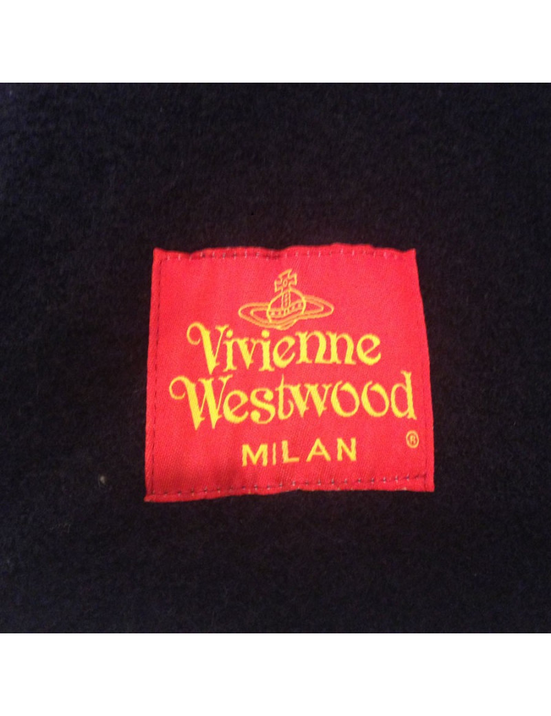 Tailleur jupe Vivienne Westwood en laine bouclée bleue marine