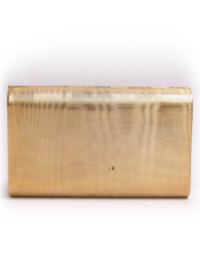 Pochette aumônière  du soir en métal doré 