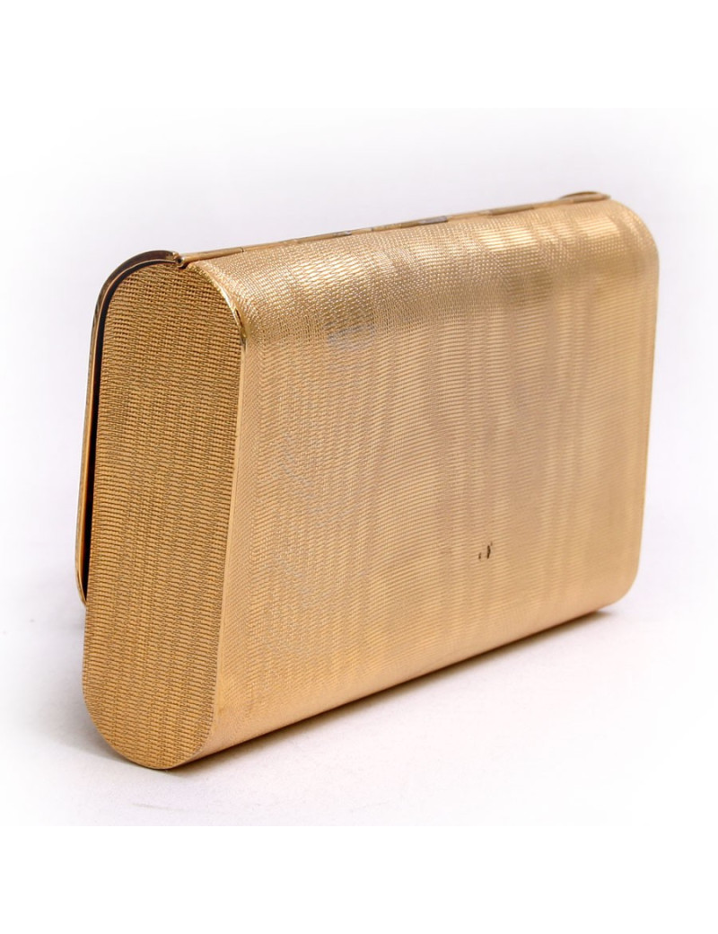 Pochette aumônière  du soir en métal doré 