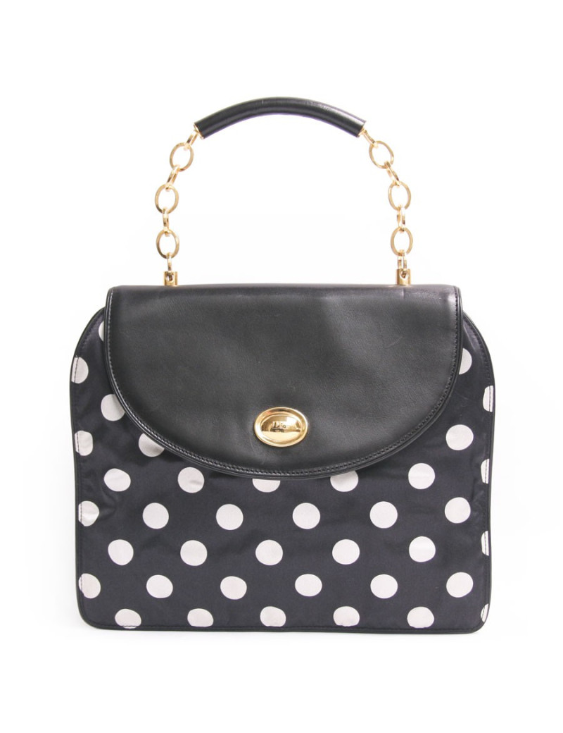 Sac DIOR  à pois noir et blanc vintage
