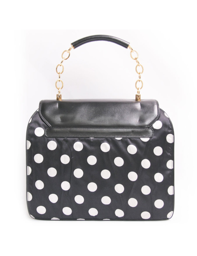 Sac DIOR  à pois noir et blanc vintage