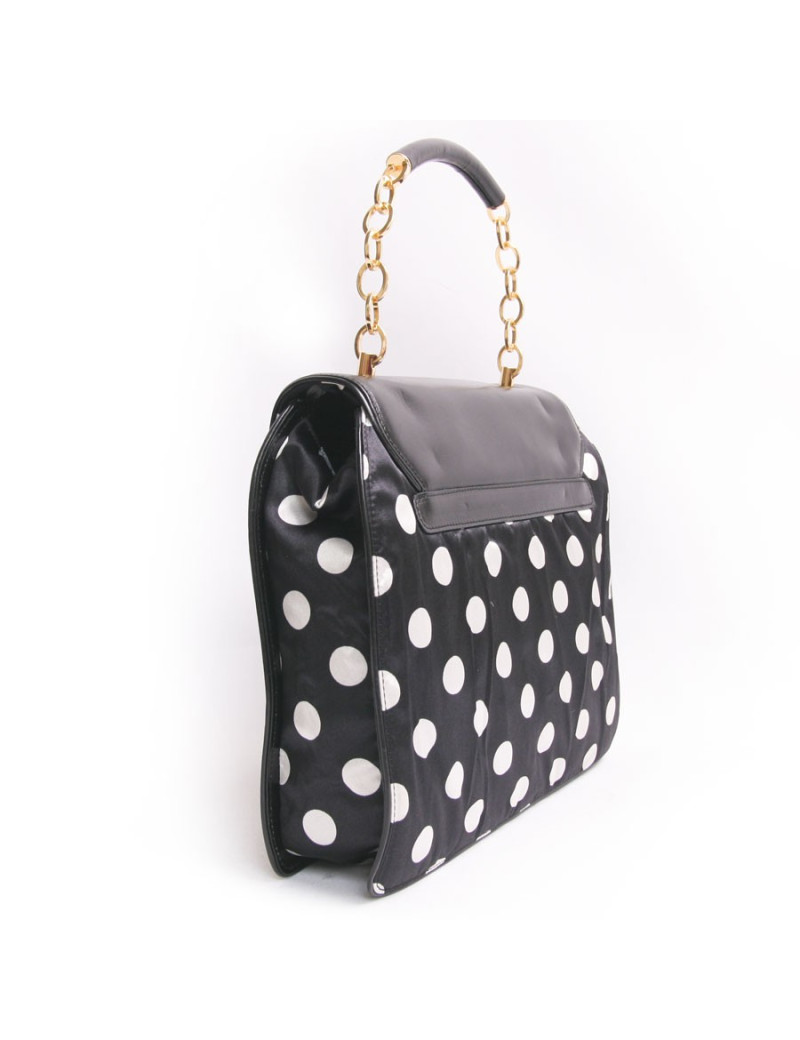 Sac DIOR  à pois noir et blanc vintage