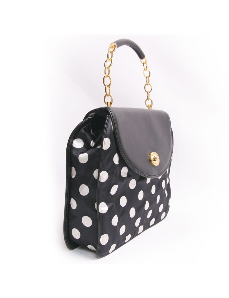 Sac DIOR  à pois noir et blanc vintage