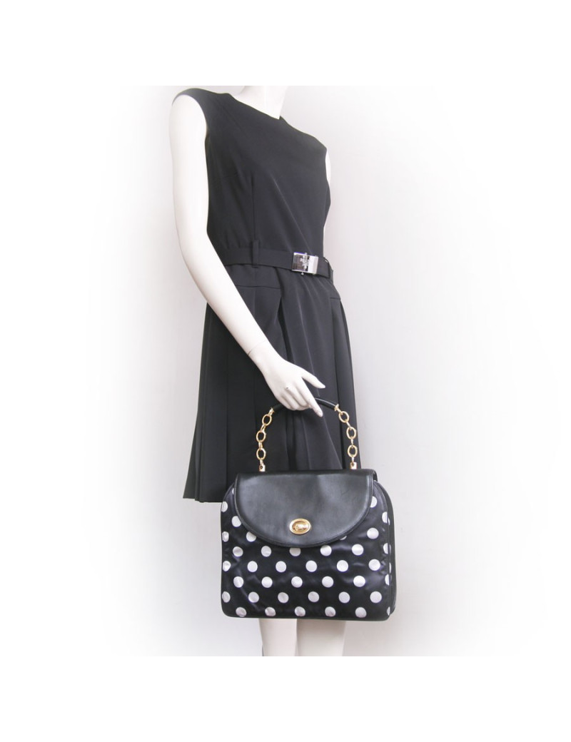 Sac DIOR  à pois noir et blanc vintage