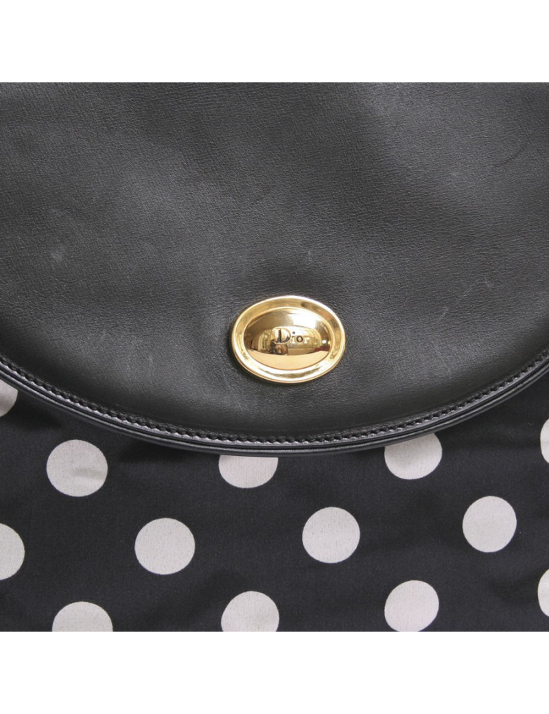 Sac DIOR  à pois noir et blanc vintage