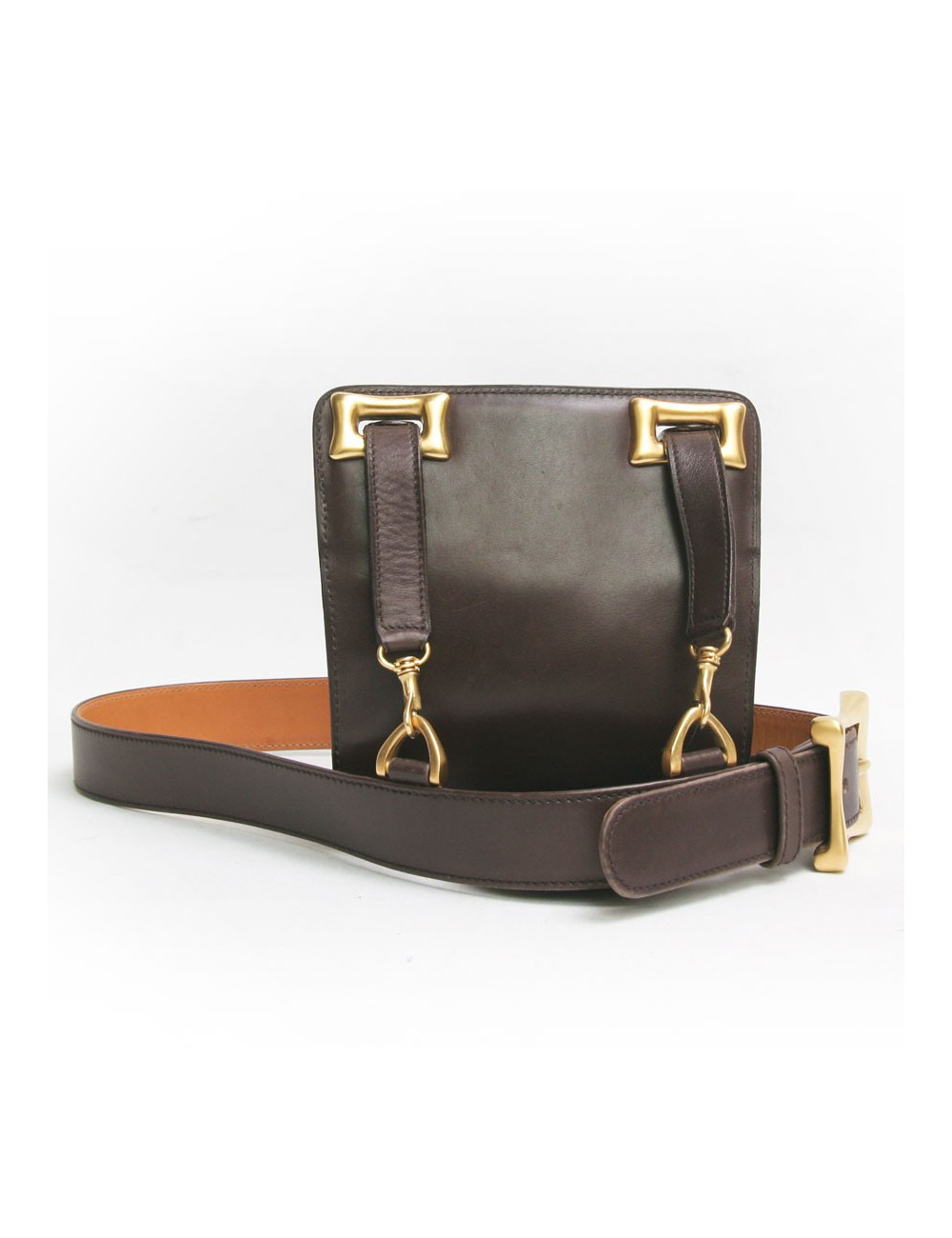 Ceinture Pochette CELINE cuir de veau marron