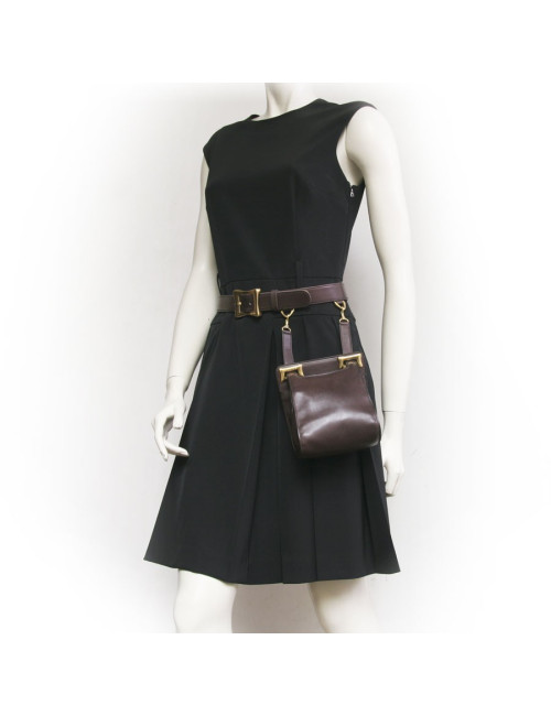 Ceinture Pochette CELINE cuir de veau marron
