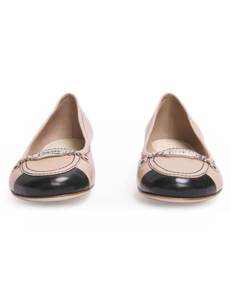 Ballerines CHANEL T 37.5 bicolores 