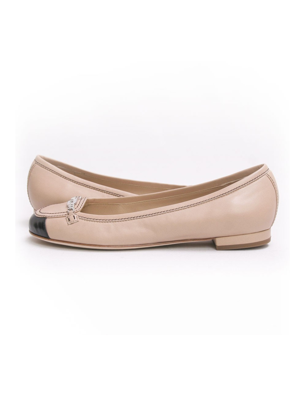Ballerines CHANEL T 37.5 bicolores 