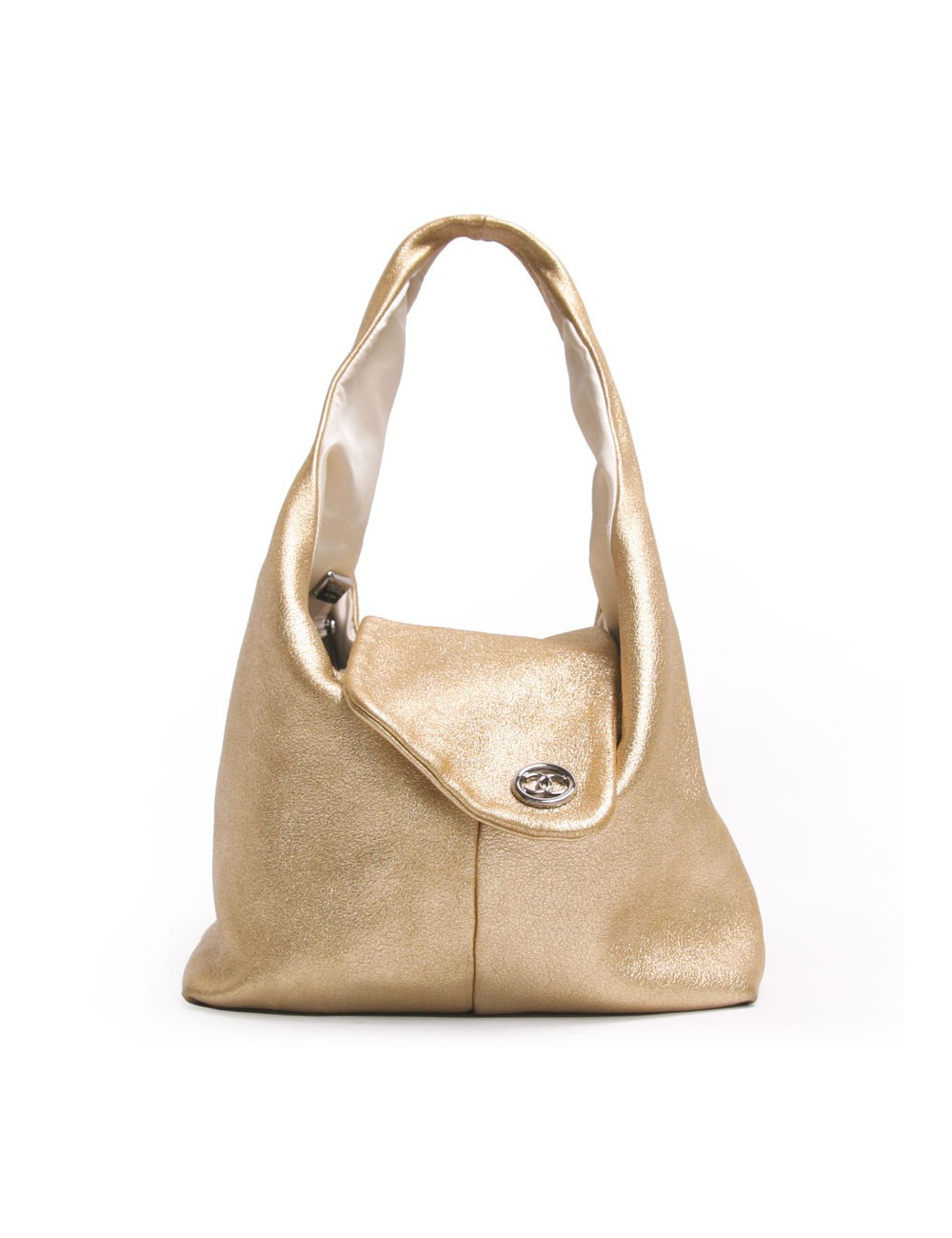 Sac CHANEL cuir lamé or 