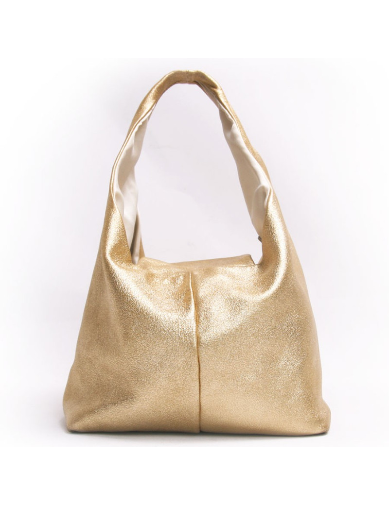 Sac CHANEL cuir lamé or 