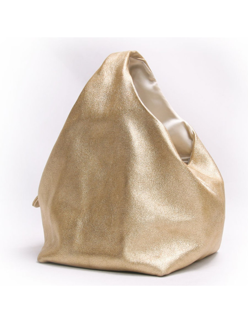 Sac CHANEL cuir lamé or 