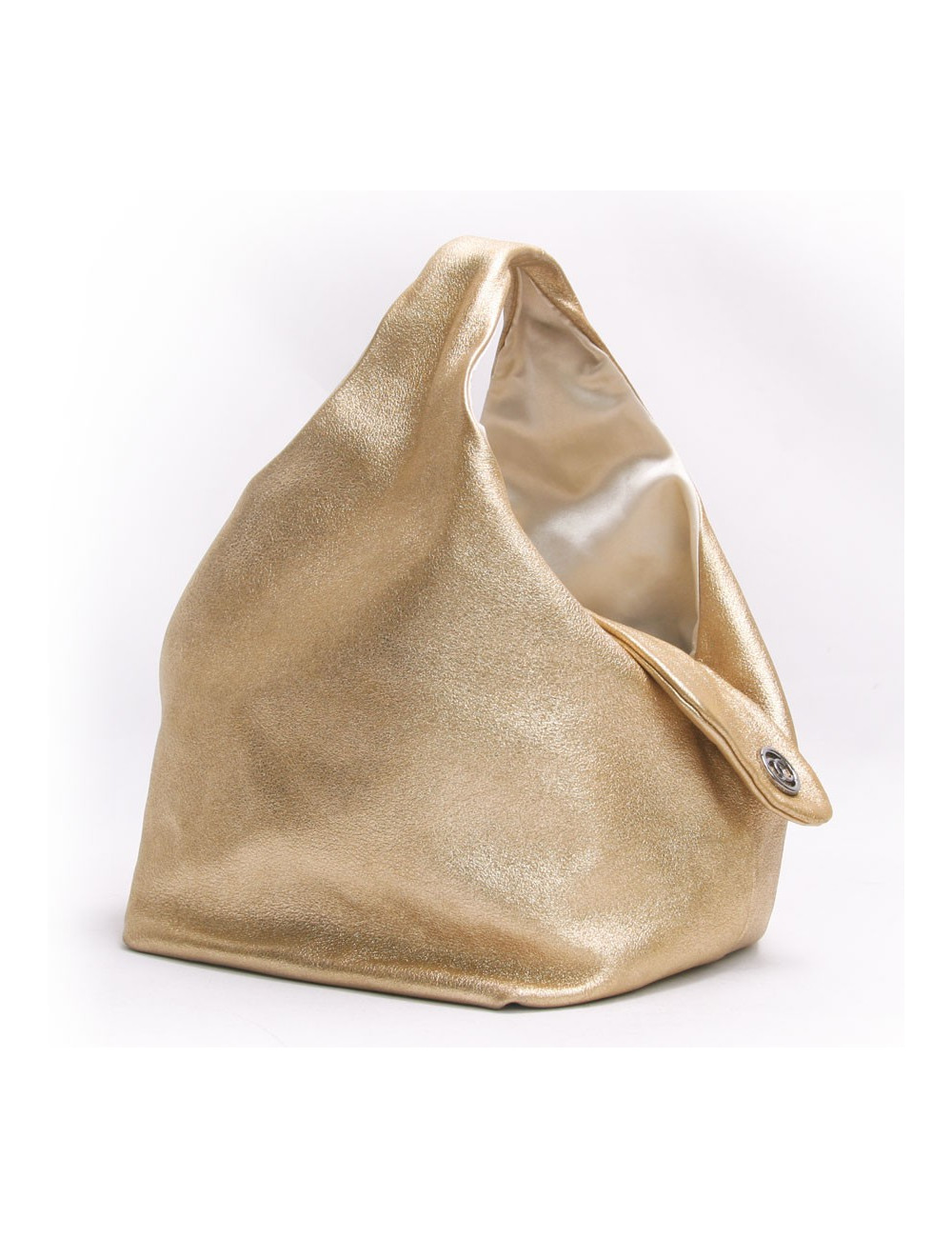 Sac CHANEL cuir lamé or 