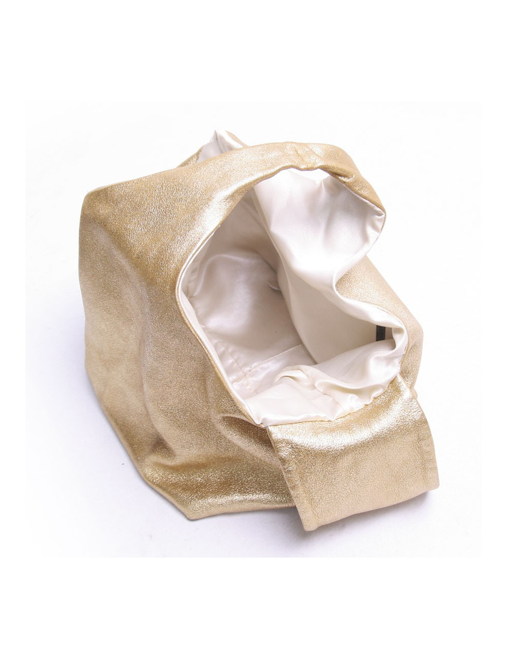 Sac CHANEL cuir lamé or 