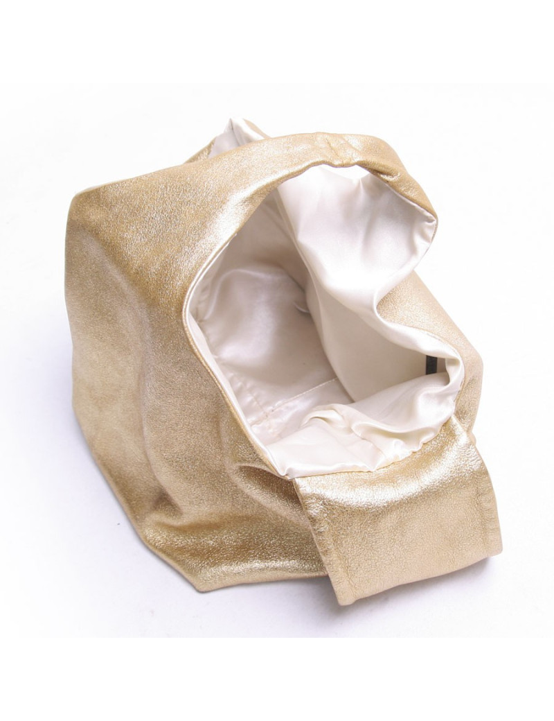 Sac CHANEL cuir lamé or 