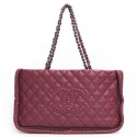 Plum quilted lambskin CHANEL bag