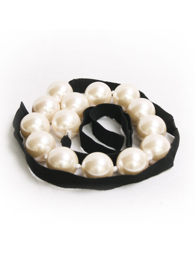 Sautoir grosses perles nacrées autres marques