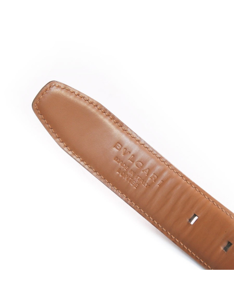 Ceinture BULGARI cuir grainé gold  homme